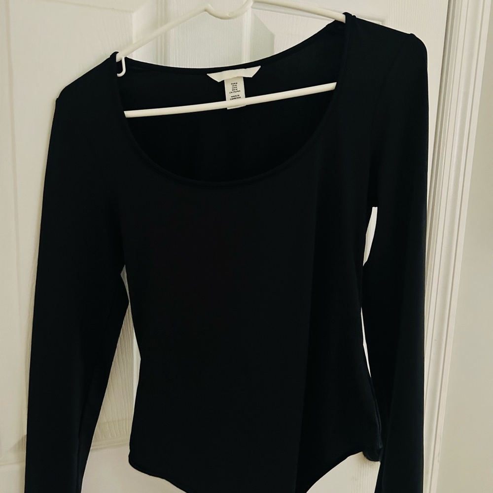 H&M Black Long Sleeve Bodysuit
